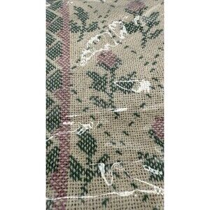 Vtg Cannon Cotton Throw Blanket Cottage Roses NOS Woven Beige Grandma USA